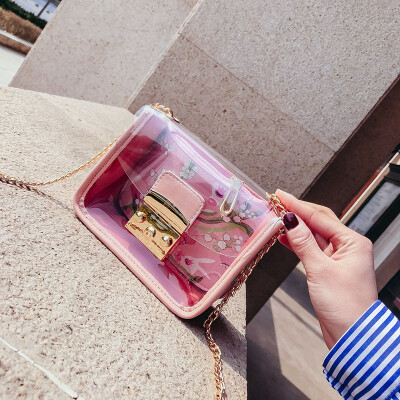 

Transparent bag female 2019 new summer small bag mini trend chain Messenger bag Korean version of the wild jelly package