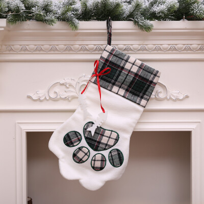 

Tailored Merry Christmas Cat Claw Socks Plush Tree Hanging Gift Candy Large Socks Decorat