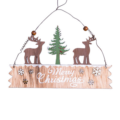 

Tailored Christmas Elk Wood Plate Hollow Door Hanging Wooden Pendant Xmas Ornaments Decor