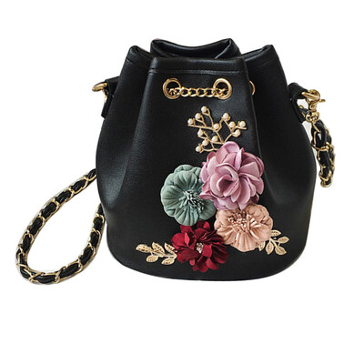 

Party Travel Fashion Flower Faux Pearl Women Bucket Bag Crossbody Shoulder Pouch