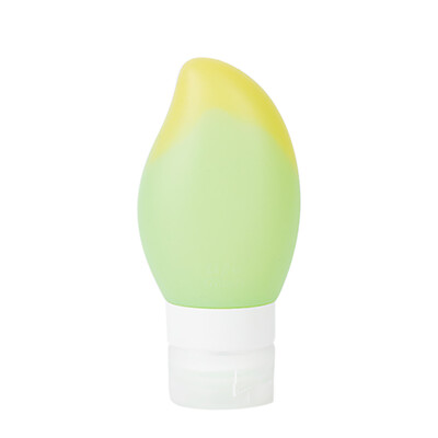 

78ml Refillable Mango Shaped Travel Bottle Set Leakproof Squeezable Silicone Bottles Kit Style 4 Green-yellow