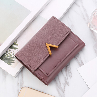 

2019 New Hot Women Matte Leather Small Wallets Luxury Mini Money Bags And Purses Short Female Coin Purse Credit Card Holder