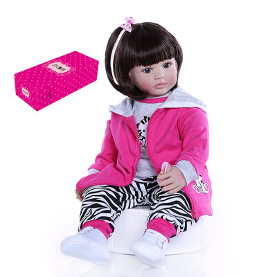 

Decdeal 24 inch Reborn Baby Doll Big Size Lifelike Silicone Rebirth Dolls Soft Touch Girl Princess Dolls for Kids Birthday Toddler