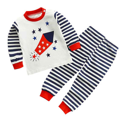 

Autumn Baby Kids Girls Boys Cartoon Print Sleepwear Set Long Sleeve Blouse TopsPants Pajamas