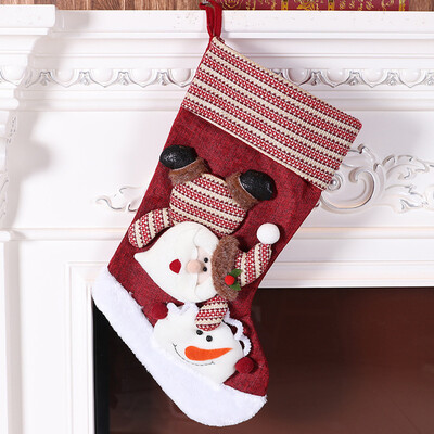 

〖Follure〗Christmas gifts Candy Beads Christmas Santa Claus Snowman Socks Decorations GN