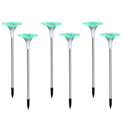 

6pcsset LED Solar Lamp Flower Shaped Outdoor Lawn Courtyard Lantern Light