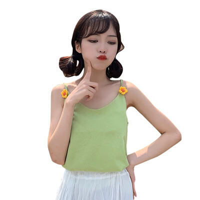 

Womens Casual Camisole Sleeveless Vest Cherry Shoulder Strap Tank Top