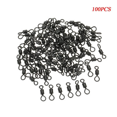 

100Pcs Fishing Swivels Rolling Swivels Sea Fishing Accessories Connector Rolling Swivels Ball Bearing Solid Rings