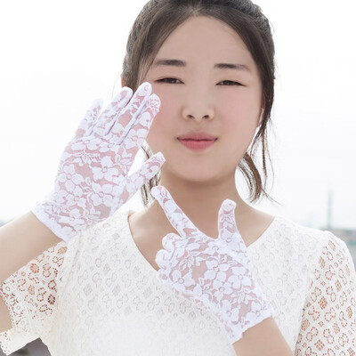 

Womens Stretch Bridal Lace Gloves Fashion Vintage Gloves Uv Sunscreen Summer Short Gloves5 Styles