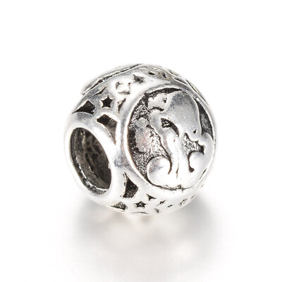 

Alloy European Beads Large Hole Beads Rondelle with ConstellationZodiac Sign Aquarius 1011x9mm Hole 5mm