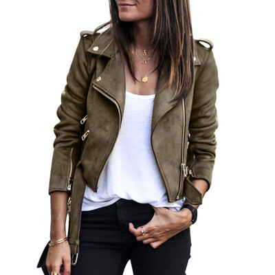 

Women Coat Casual Suede Fabric Fashion Outwear Slim Short Jacket Tops
