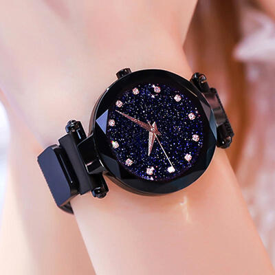 

Women Starry Sky Watch Fashion Magnet Buckle Mesh Band Roman Number Quartz Wristwatch Women Luxury Watches Zegarek Damski