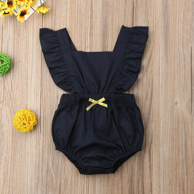 

SUNSIOM Newborn Baby Girl Ruffle Solid Color Romper Bodysuit Jumpsuit Outfits Sunsuit
