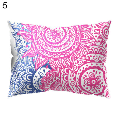 

Mandala Round Flower Pillow Case Cushion Cover Sofa Bed Car Cafe Office Decor