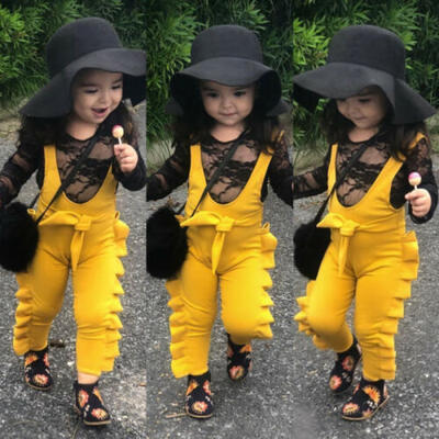 

UK Toddler Kids Baby Girls Dungarees Bib Pants Romper Overalls Outfits Clothes