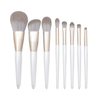 

Gobestart 8 Pcs High-end Pearl White Wooden Handle Powder Brush Eyeshadow And Makeup