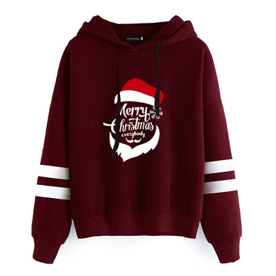 

Women Xmas Hoodies Casual Long Sleeve Funny Santa Claus Print Christmas