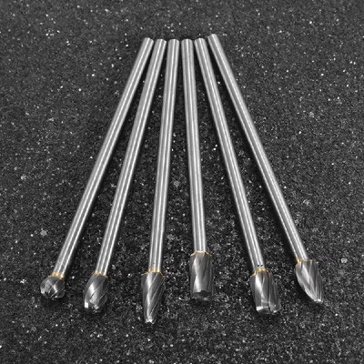 

6Pcs 10mm Rotary Aluminum Burr Cut 6mm 14" Shank 150mm Long Reach Carbide Burs