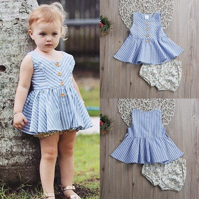 

Infant Kids Baby Outfit Sleeveless TopsFloral Pants Girls Clothing Outfits