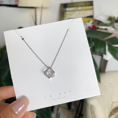 

Woman Beautyful Necklace Geometric Four Leaf Clo-ver Heart Shape Crystal Pendant Necklace Jewelry