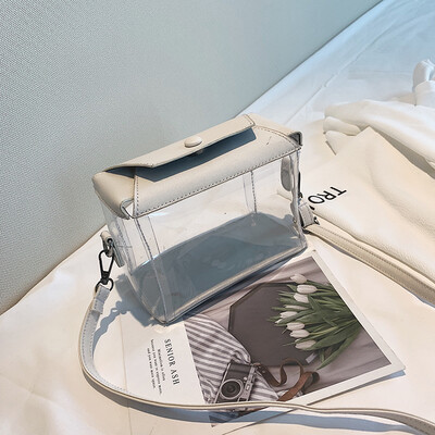 

Bag plastic female 2019 beach tide wild handbag shoulder Messenger bag transparent new fashion bag jelly package
