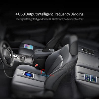 

Travel SUV Car Front Back Seat USB Charger Adaptor 4-Port For Cell Phone GPS