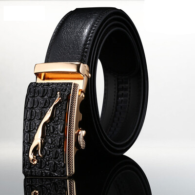 

Belt mens leather belt automatic buckle youth middle-aged belt male business crocodile pattern belt Jaguar factory direct sales