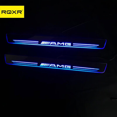 

Acrylic door sill plate strip with led decorative welcome light moving door scuff for Mercedes-Benz