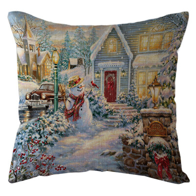 

Tailored Christmas Home Decor Office Sofa Cushion Square Throw Pillow Festive Pillowcase