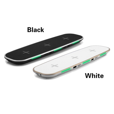 

3-in-1 Qi Wireless Charger Universal Phone Charge Base Charging Pad Equipped with 2 USB Charging Ports For i-Phone 88 PlusX or f