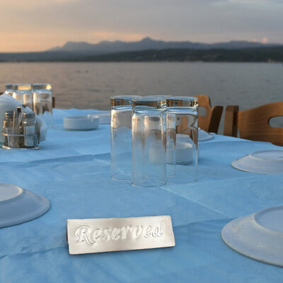 

Stainless Steel Double Side Restaurants Bars Reserved Table Display Decor Sign