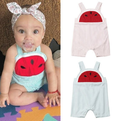 

Newborn Baby Girl Boy watermelon Clothes Stripe Romper Bodysuit Jumpsuit Outfits