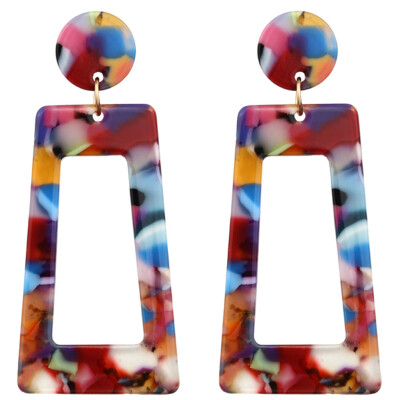 

Mottled Acrylic Dangle Drop Statement Earrings for Women Resin Fashion Jewelry Acrylic Earrings