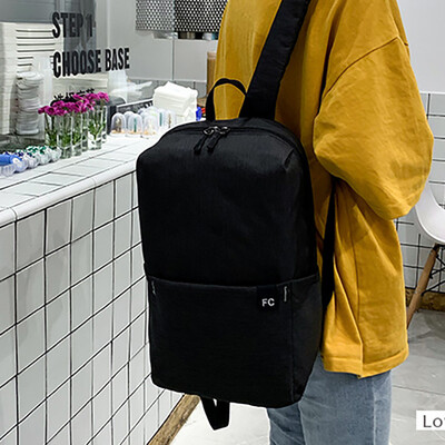 

Fashion Women Solid Color Capacity Student Backpack Outdoor Travel Couple Bag