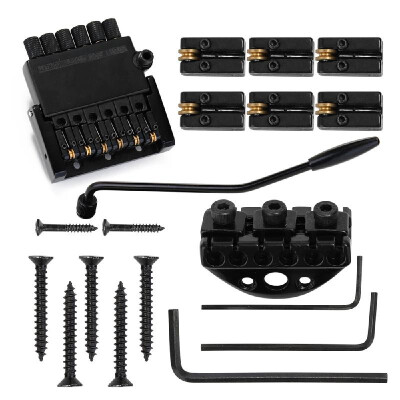 

6 String Roller Tremolo Headless Bridge Tailpiece with Mount Screws Wrenches Tremolo Bridges for Headless Guitar Musical Instrumen