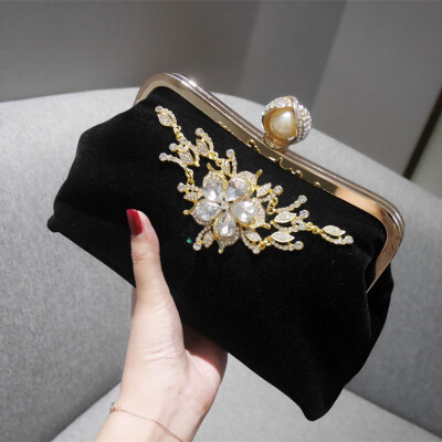 

Tailored Fashion Women Lace Diamonds Bag Cocktail Party Bag Chain Phone Bag Evening Bags