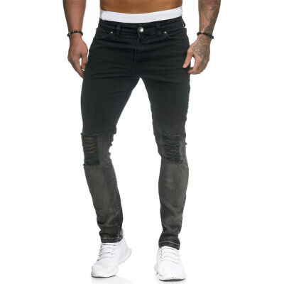 

Mens Denim Ripped Jeans Skinny Pants Frayed Biker Destroyed Slim Fit Trousers