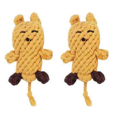 

Greensen 2 PCS Set Pet Cotton Rope Toy Molar Tooth Cleaning for Cats Dogs Mouse Modeling