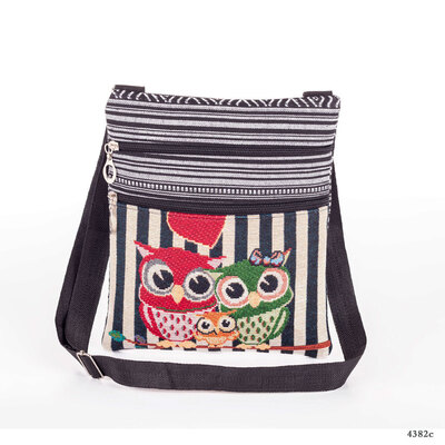 

2018 New Style Fashion Hot Print Canvas Zipper Bag Womens Zipper Messenger Bag Shoulder Handbags