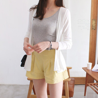 

Toponeto Fashion Women Pure Color Shirt Cardigan Long Sleeve Leisure Thin Coat