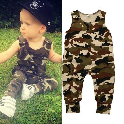 

Newborn Toddler Baby Boys Girls Clothes Camouflage Romper Bodysuit Outfits 0-24M