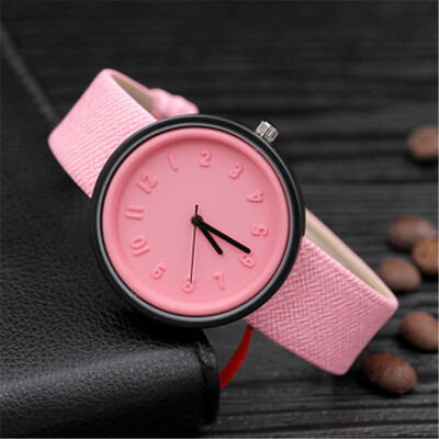 

Korean casual fashion watch male student canvas belt simple three-dimensional digital scale couple quartz female watch