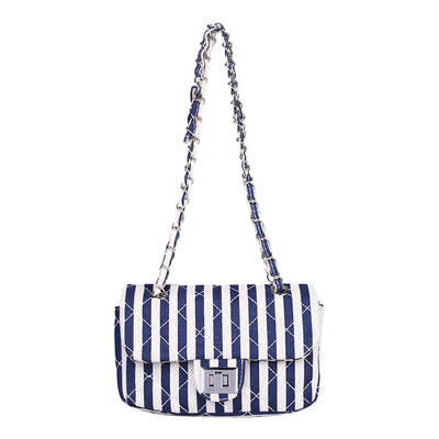 

Stripes Plaid Canvas Shoulder Handbag Women Casual Crossbody Messenger Bags