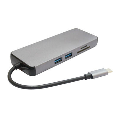 

Type C Hub 8-in-1 USB C Adapter With 2 USB 30 4K HDMI RJ45 VGA USB-C PD Charging Port SDTF Reader For Type-C Laptops