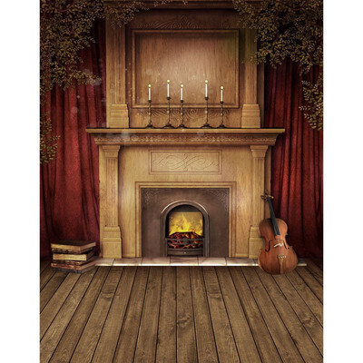 Coffee Fireplace Photo Backdrop 57FT Vinyl Fabric Cloth Digital Printing Photo Background s-2226