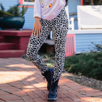 

Tailored Women Slim Colorful Print Punk Funky Stretch Pencil Tights Pants Trousers AG