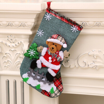 

Personalised Santa Reindeer Snow Man Stocking Sack Christmas Tree Pendant