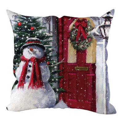 

Siaonvr Christmas Pillow Cover Pillowcases Decorative Sofa Cushion Cover Home Decoration