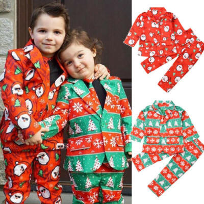 

Kids Baby Boy Christmas Formal Suit Blazer JacketPantsNecktie Gentleman Set US