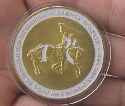 

White gold Plated Order of the Knights Templar UK EU COIN MEDAL